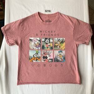 Disney Mickey & Friends Women Short Sleeve Tank top size S p, Dusty Pink